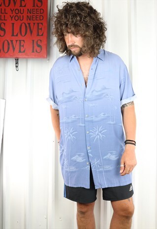 VINTAGE CRAZY PATTERN OVERSIZED SHORT SLEEVED SHIRT