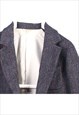VINTAGE 90'S HARRIS TWEED BLAZER TWEED WOOL JACKET GREY