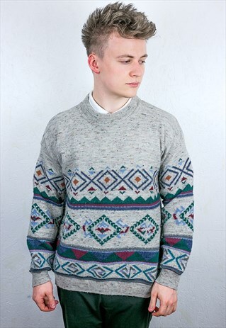 VINTAGE PATTERNED KNIT JUMPER