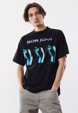 1995 VINTAGE MENS BON JOVI BIG LOGO TOUR BAND TEE T SHIRT