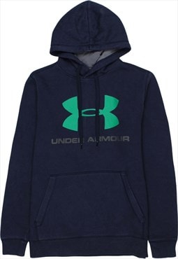Vintage 90's Under Armour Hoodie Pullover Navy Blue Small