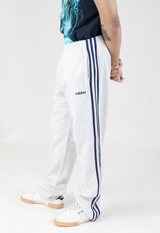 VINTAGE 90S ADIDAS GREY TRACKSUIT BOTTOMS