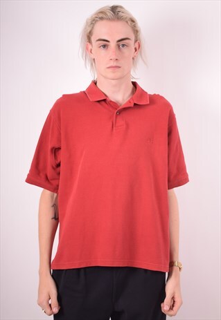 TIMBERLAND MENS VINTAGE POLO SHIRT LARGE RED 90S