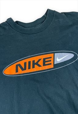 Nike Vintage 90s Black t-shirt Screen printed design 