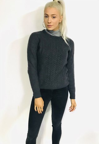 VINTAGE TIMBERLAND KNITTED JUMPER SWEATER WOOL SLIM-FIT 8
