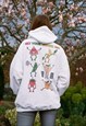 Hoodie In White With Fruity Ravers Print