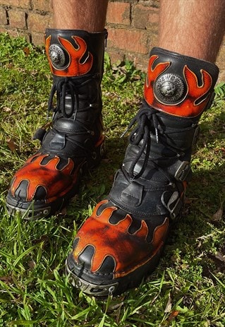 New Rock Reactor Flame Boots