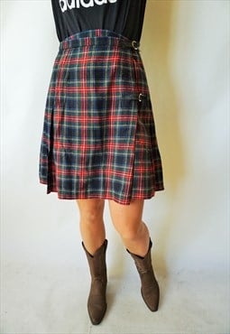 Vintage High Waist Skirt Skirts Midi Mini 90s Plaid Checked