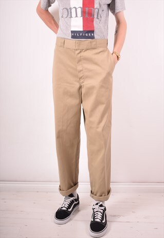 DICKIES MENS VINTAGE TROUSERS W36 L32 BROWN 90S