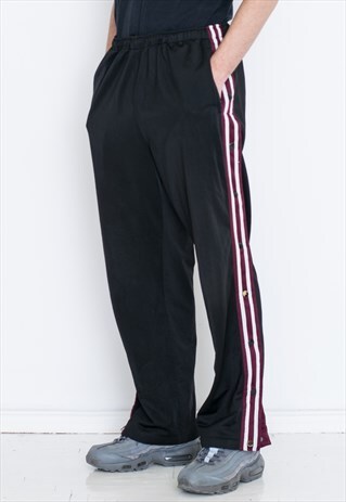 VINTAGE BLACK RETRO STRIPE JOGGERS