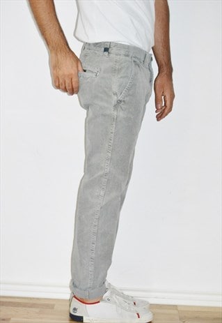 90'S VINTAGE  GREY  CORDUROY PANTS / TROUSERS