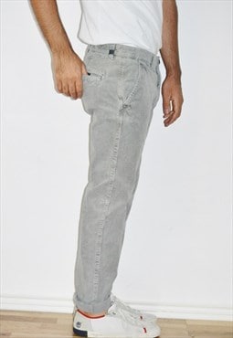 90's Vintage  Grey  Corduroy Pants / Trousers