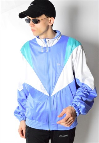 VINATGE 90S PASTEL PURPLE COLOUR BLOCK TRACK JACKET
