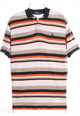 Ralph Lauren 90's Short Sleeve Button Up Striped Polo Shirt 