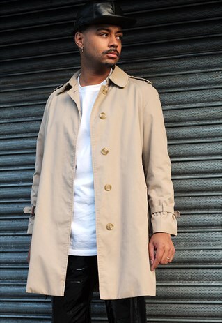 VINTAGE BURBERRY UNISEX MAC TRENCH COAT