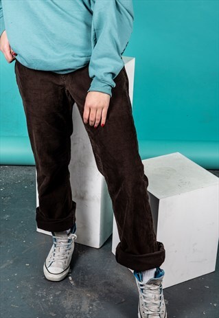 VINTAGE GAP BOOT CUT JEANS IN BROWN CORDUROY