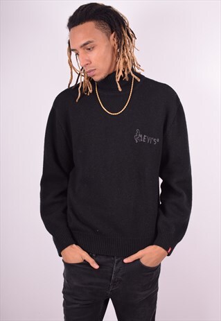 LEVI'S MENS VINTAGE JUMPER SWEATER XL BLACK 90'S