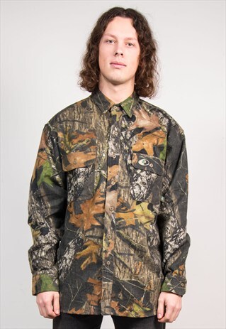 90'S VINTAGE CAMO FLANNEL SHIRT