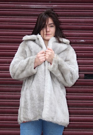 FAUX MINK FUR GREY COLOUR