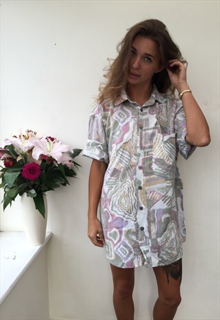 CRAZY PATTERN OVERSIZED UNISEX RETRO VINTAGE FESTIVAL SHIRT