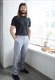 Vintage Black/White Checked Cotton Trousers