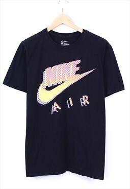 Vintage Nike Air T Shirt Black With Contrast Chest Print 