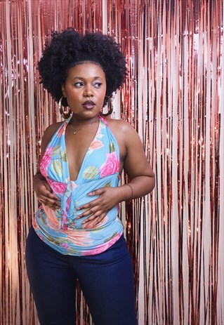 FLORAL CANDY HALTER TOP BY LIPSY