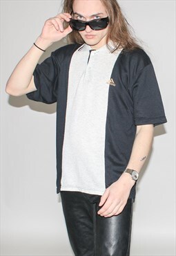 Vintage 90s classic polo shirt in black / grey