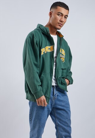VINTAGE NFL GREEN BAY PACKERS ZIP-UP HOODIE