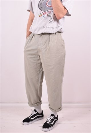 POLO RALPH LAUREN MENS VINTAGE TROUSERS W33 L30 GREY 90'S