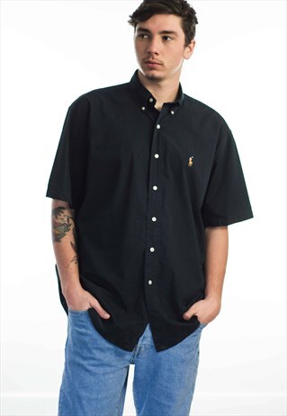 VINTAGE POLO RALPH LAUREN LOGO SHIRT 90S L 7.9