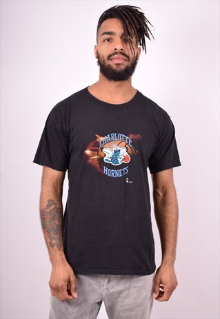 STARTER CHARLOTTE HORNETS MENS VINTAGE T-SHIRT SMALL 90'S