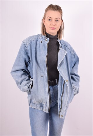 WOMENS VINTAGE DENIM JACKET XXL BLUE 90S