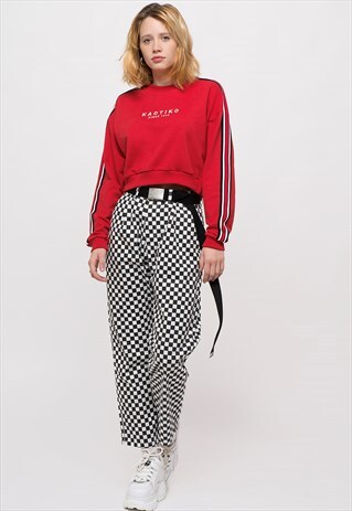 KAOTIKO CHECK SQUARE TROUSERS