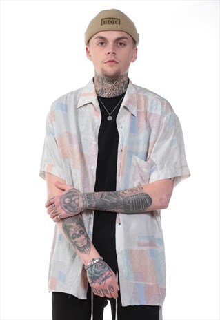 VINTAGE ABSTRACT PRINT 90S SHIRT