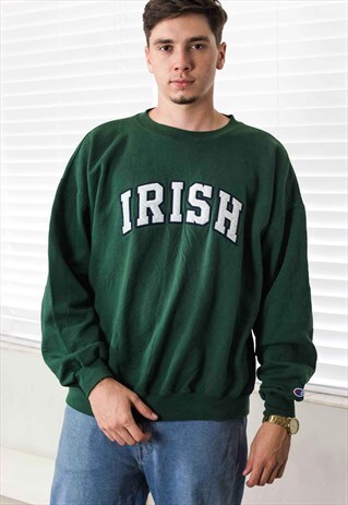 VINTAGE CHAMPION IRISH UNIVERSITY SWEATSHIRT LOGO 90SXL 19.3