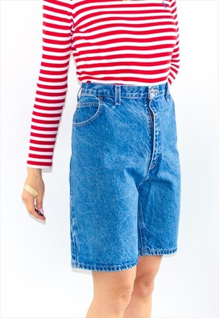 VINTAGE 90'S DARK BLUE HIGH WAIST LEVI MOM SHORTS