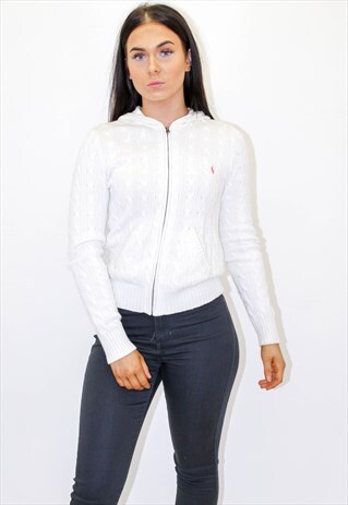 VINTAGE RALPH LAUREN HOODIE IN WHITE