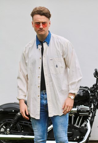 NAUTICA USA WHITE DENIM VINTAGE SHIRT