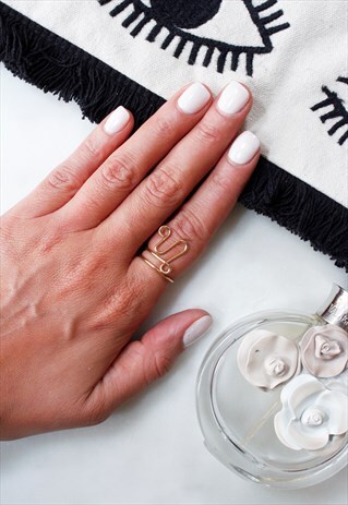 GOLD 'CAPRICORN' ZODIAC SIGN COCKTAIL STATEMENT RING