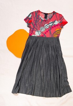 Vintage Custo Barcelona Dress Y2K Pleated Cute Dress
