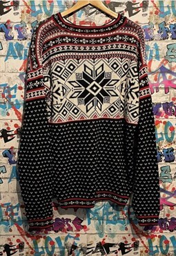 Aztec bold heavyweight oversized cotton knit sweater