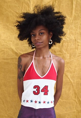 WHITE STAR HALTER TOP