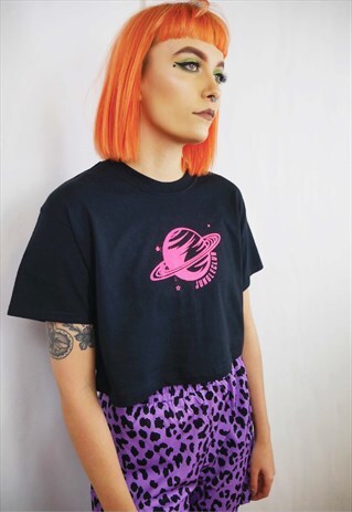 BLACK PLANET CROP T-SHIRT