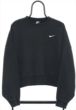Retro Nike Black Cropped Sweatshirt Womens