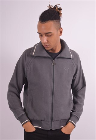 VINTAGE PUMA TRACKSUIT TOP JACKET GREY