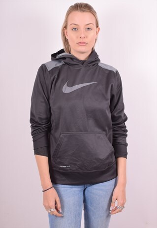 NIKE WOMENS VINTAGE HOODIE JUMPER XL GREY 90S