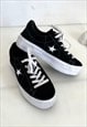 Y2K Classic suede one star sneakers in black & white