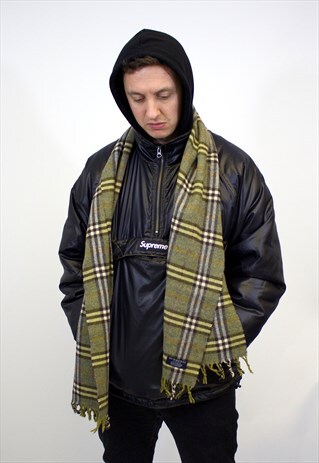VINTAGE BURBERRY TRADITIONAL LAMBSWOOL CHECKED SCARF