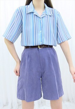 90s Vintage Blue Striped Shirt